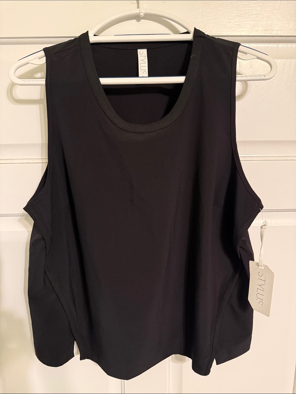 NWT STYLUS Women’s Size Large Black Athleisure Tank Top